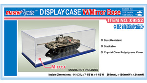 VETRINA IN PLASTICA BASE CON SPECCHIO PER AUTO 1/18 E MEZZI MILITARI 1/35 364x186x121 mm
