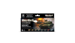 CONFEZIONE 8 COLORI DA 17 ML SOVIET ARMOUR &amp; INFANTRY WORLD WAR II