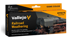 CONFEZIONE 8 COLORI VALLEJO DA 18 ML RAILROAD WEATHERING BY CHEMA CABRERO