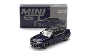 BMW i7 XDRIVE60 TANZANITE BLUE METALLIC 2022 MINI-GT