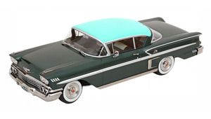 CHEVROLET BEL AIR IMPALA COUPE DARK GREEN METALLIC & GREEN 1958